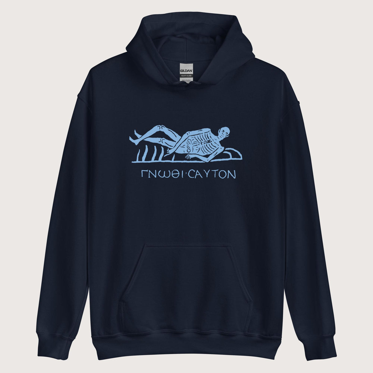 Navy Know Thyself Skeleton Hoodie - history buff gift by HistoHead