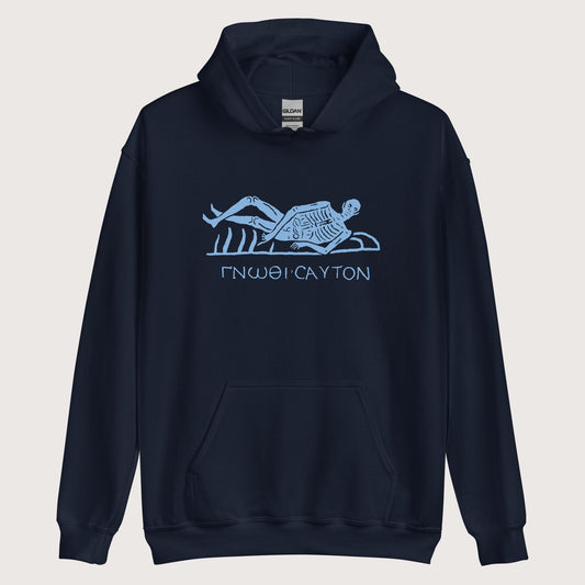 Navy Know Thyself Skeleton Hoodie - history buff gift by HistoHead