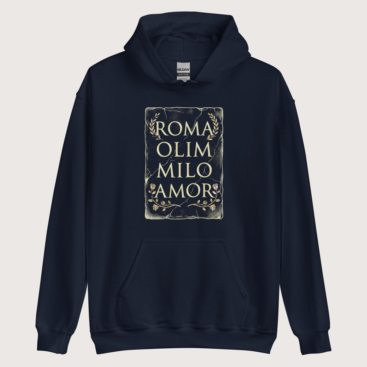 Navy Roma Amor Hoodie - history buff gift by HistoHead