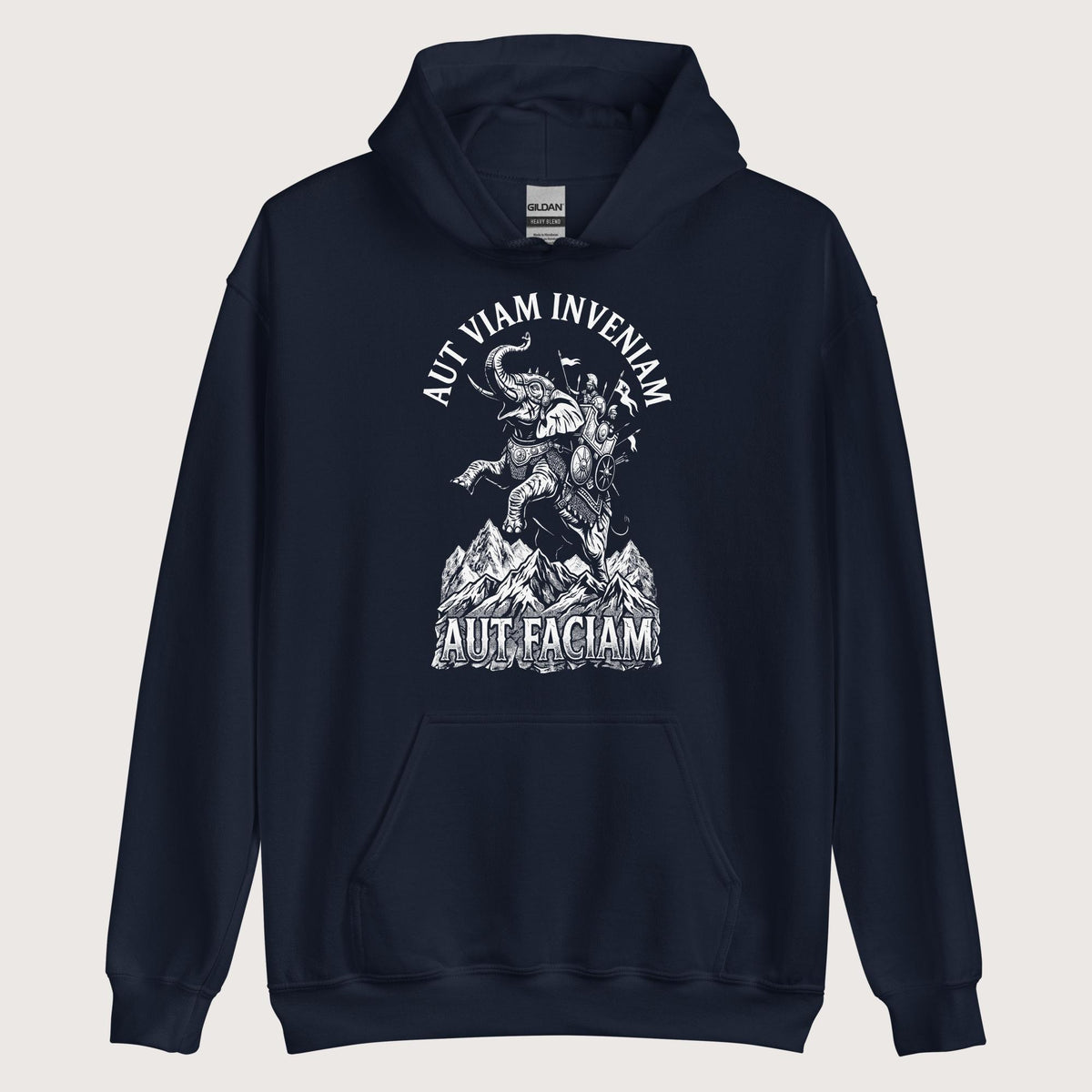 Navy Aut Viam Inveniam Hannibal Quote Hoodie - history buff gift by HistoHead