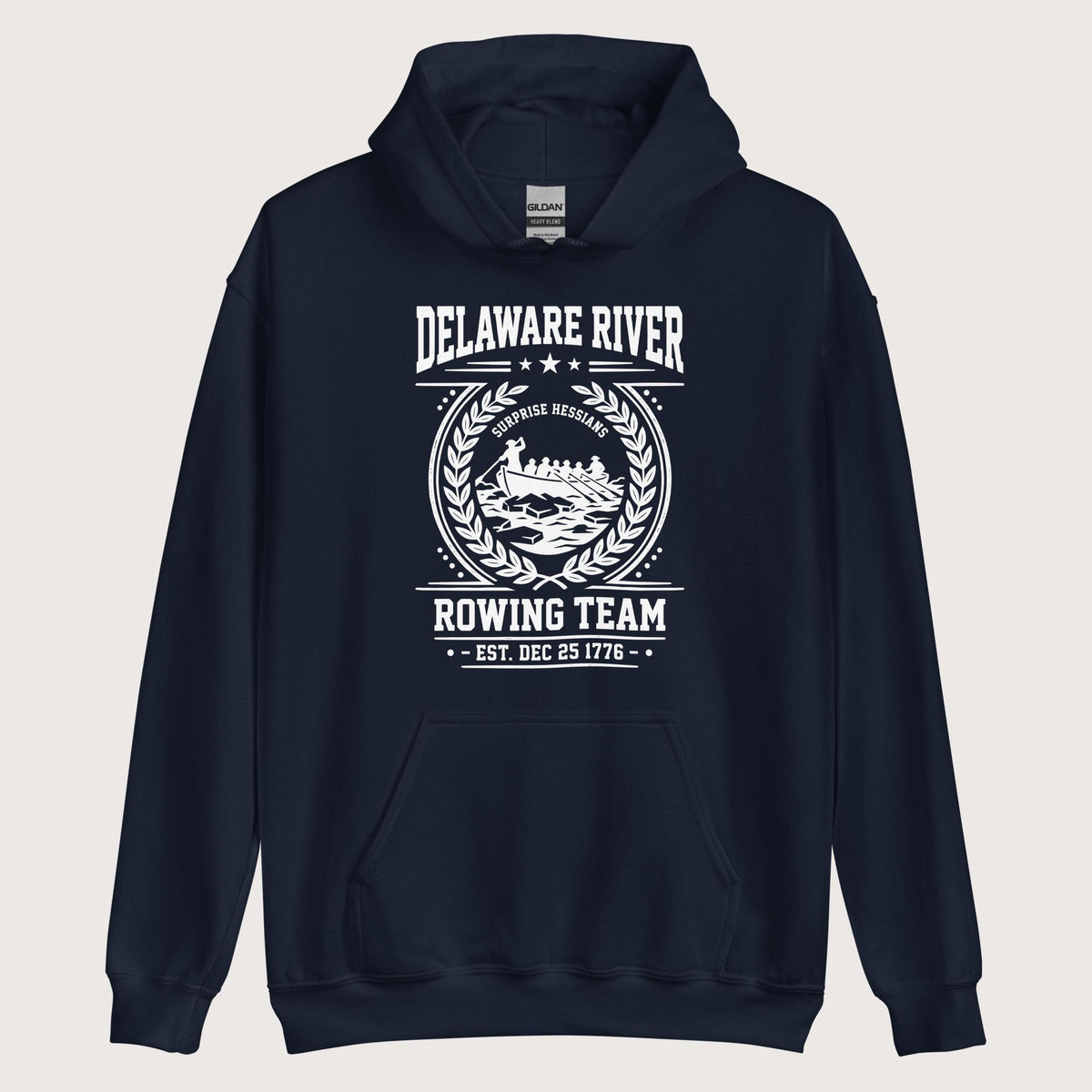Navy Delaware River Rowing Team Hoodie - history buff gift by HistoHead