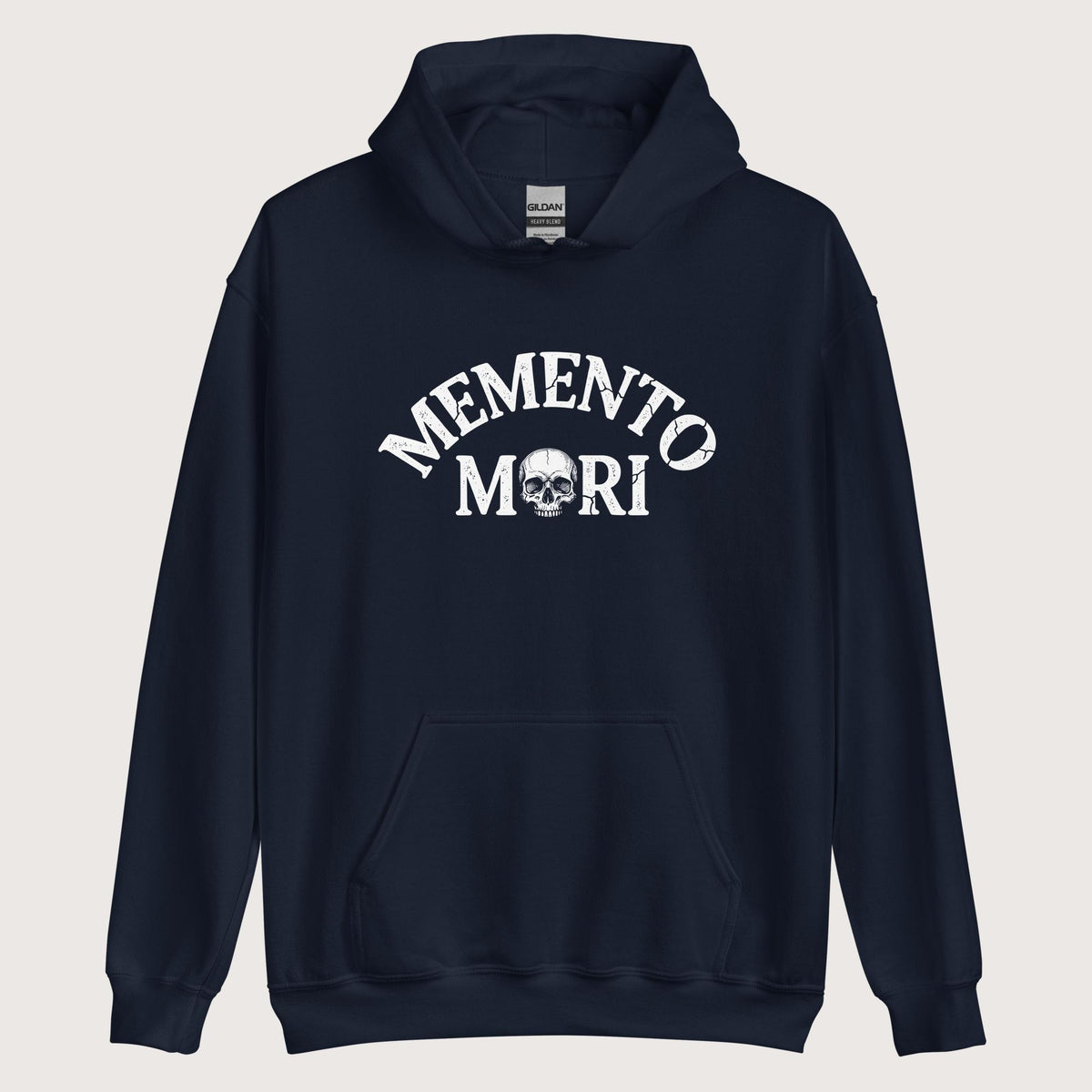 Navy Memento Mori Hoodie - history buff gift by HistoHead