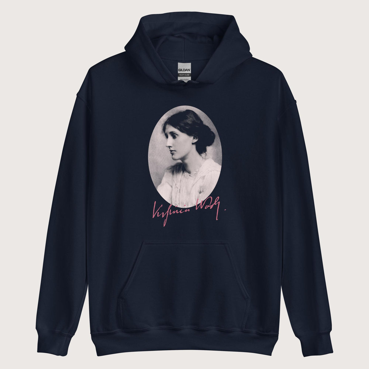 Navy Virginia Woolf Hoodie - history buff gift by HistoHead