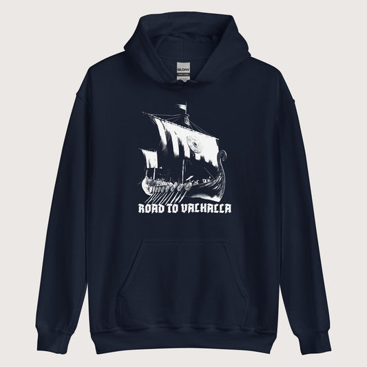 Navy Road to Valhalla Hoodie - history buff gift by HistoHead