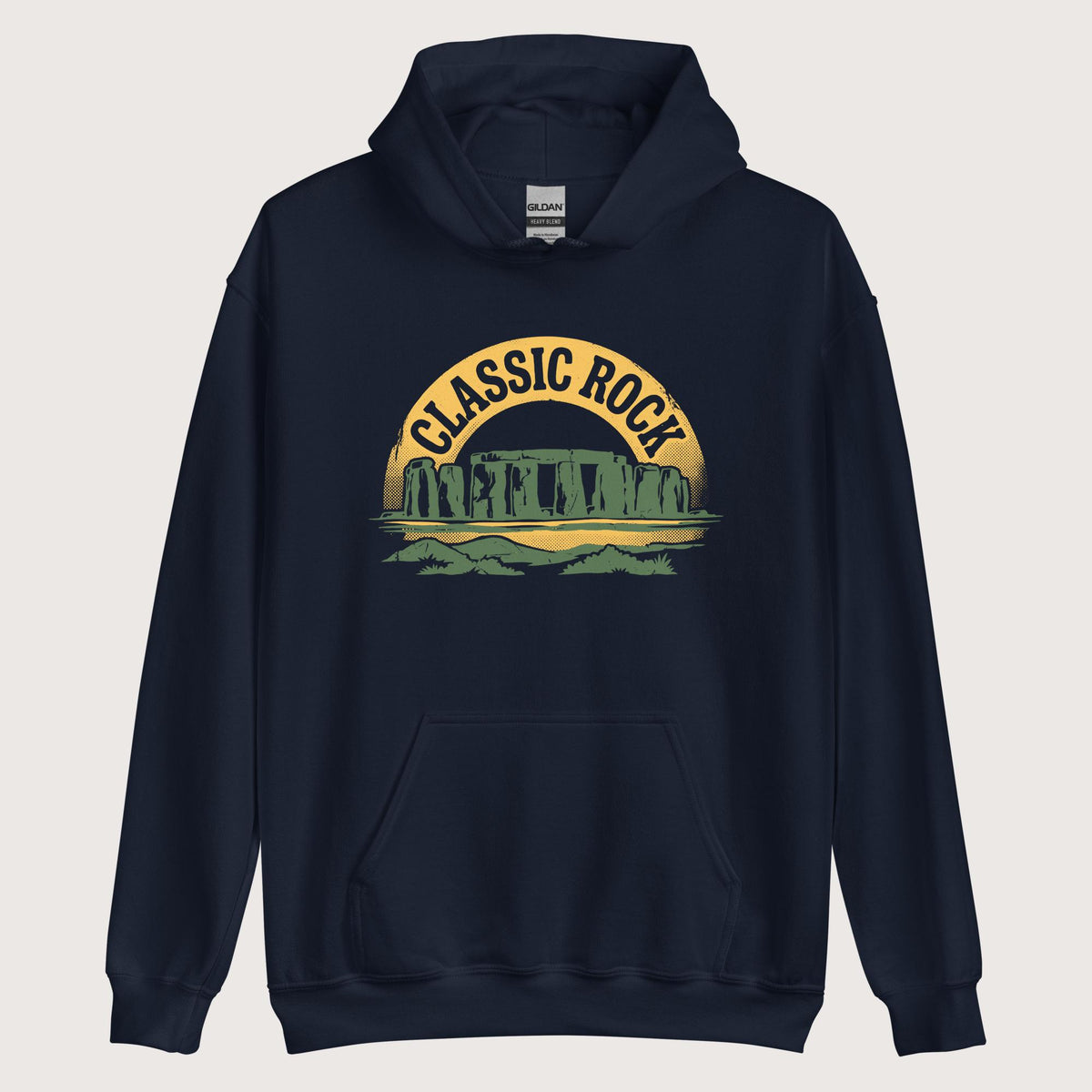Navy Stonehenge Classic Rock Hoodie - history buff gift by HistoHead