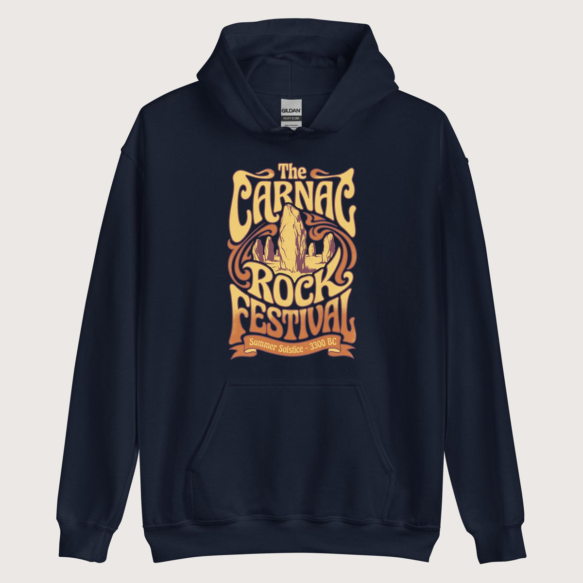 Navy Carnac Rock Festival Hoodie - history buff gift by HistoHead