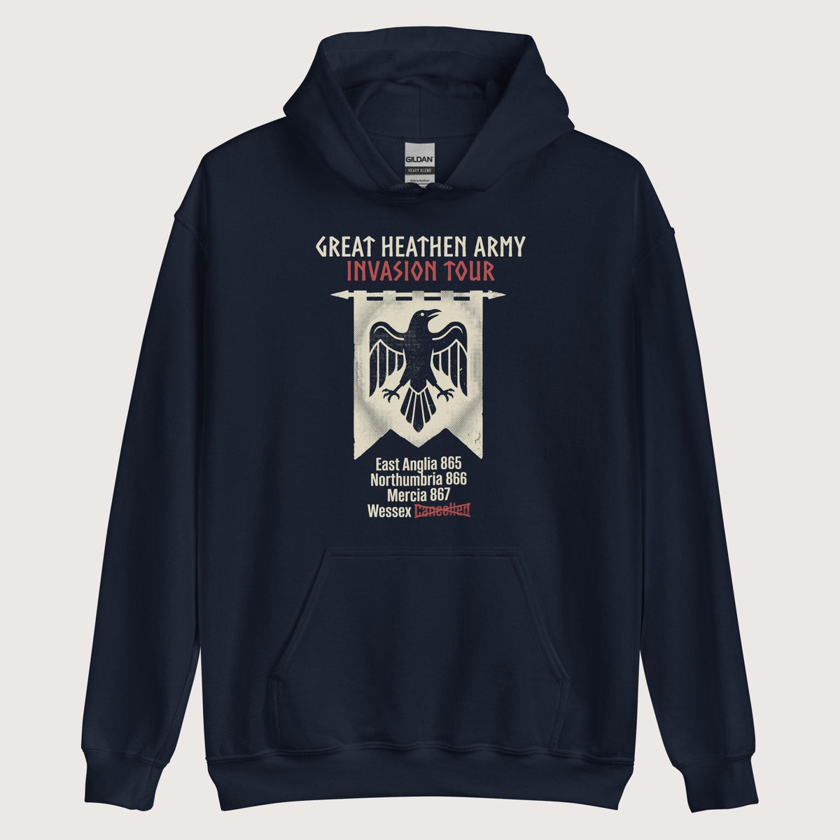 Navy Great Heathen Army Invasion Tour Hoodie - history buff gift by HistoHead