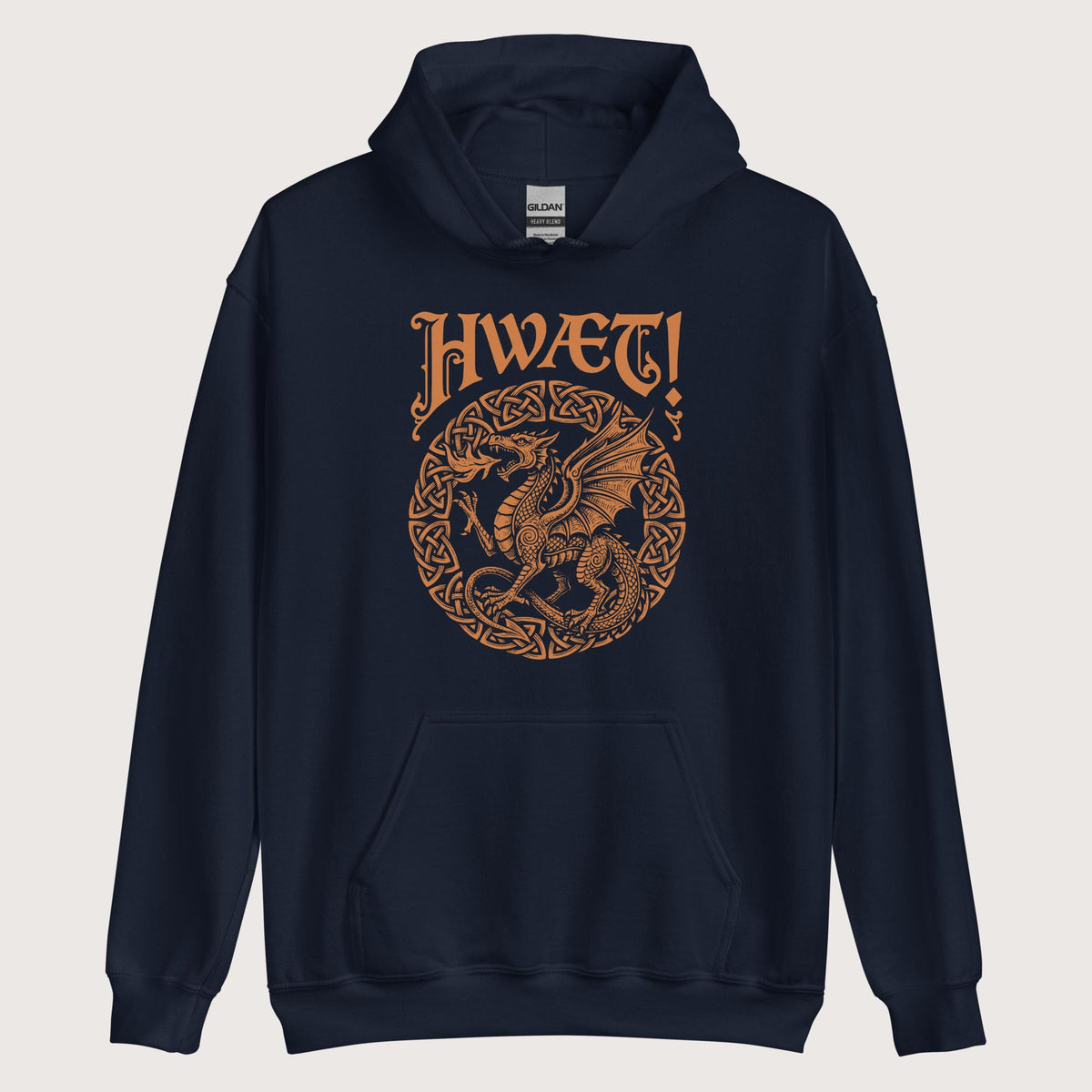 Navy Hwaet Dragon Hoodie - history buff gift by HistoHead