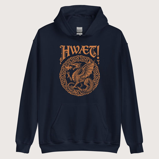 Navy Hwaet Dragon Hoodie - history buff gift by HistoHead