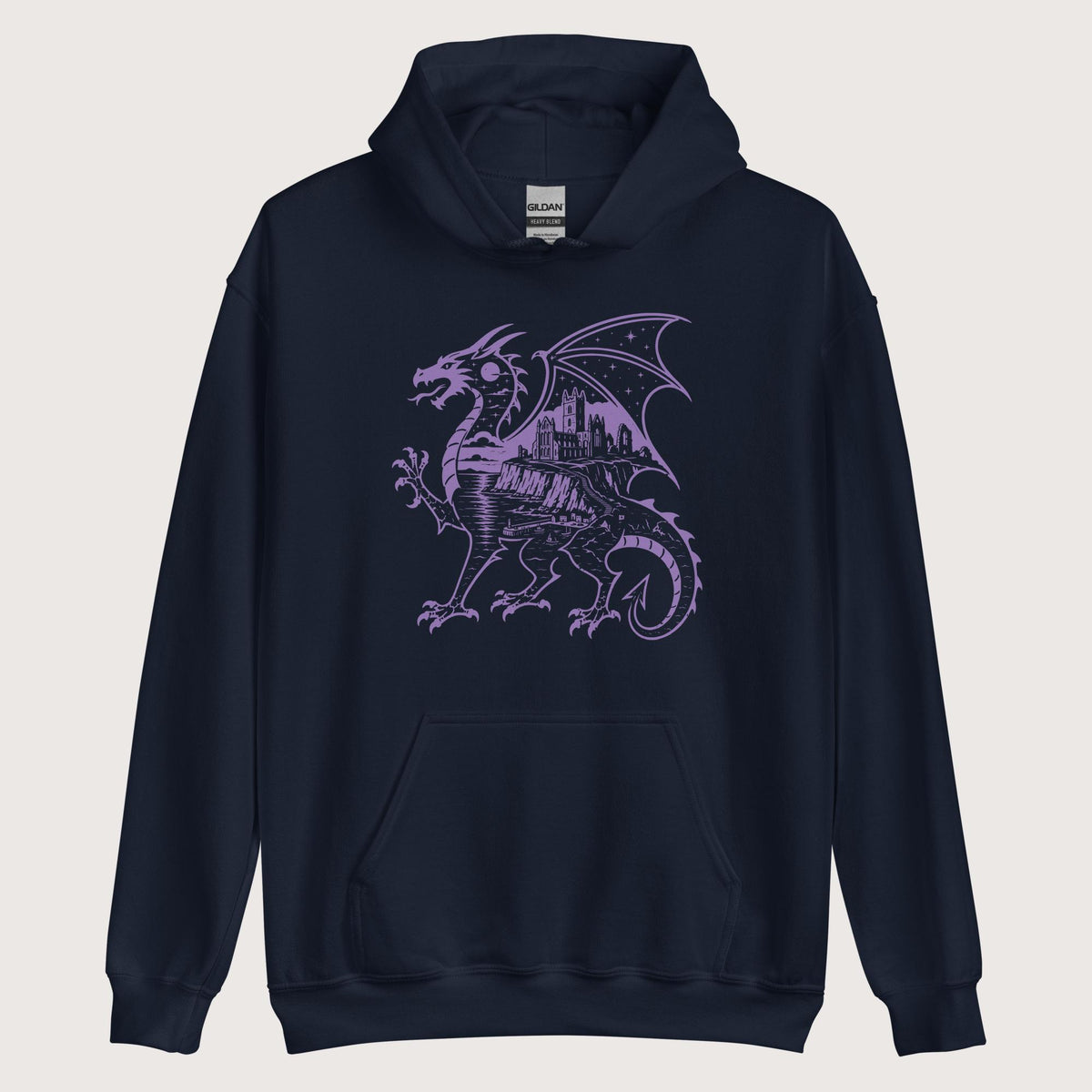 Navy Whitby Wyrm Hoodie - history buff gift by HistoHead