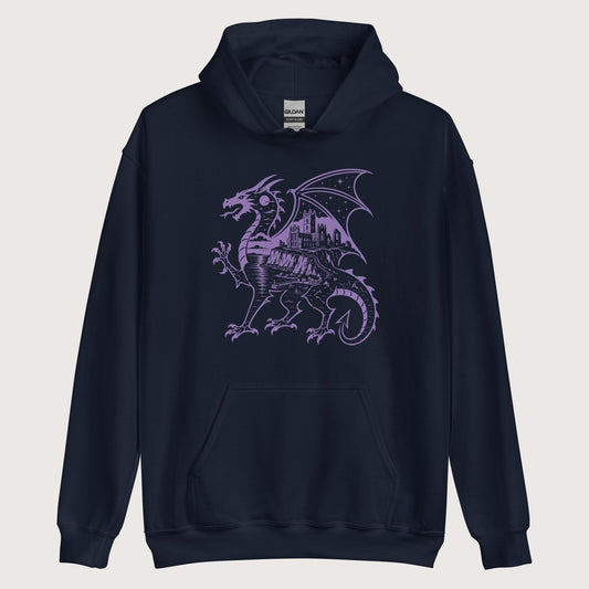 Navy Whitby Wyrm Hoodie - history buff gift by HistoHead