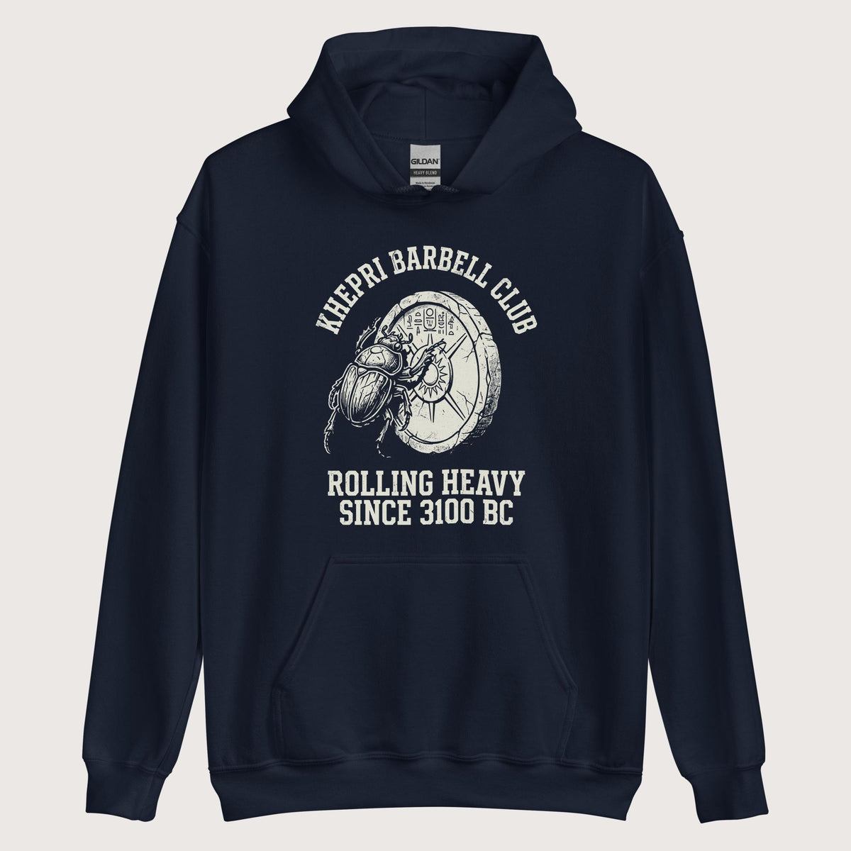 Navy Khepri Barbell Club Hoodie - history buff gift by HistoHead