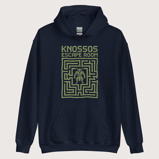 Navy Knossos Escape Room Hoodie - history buff gift by HistoHead