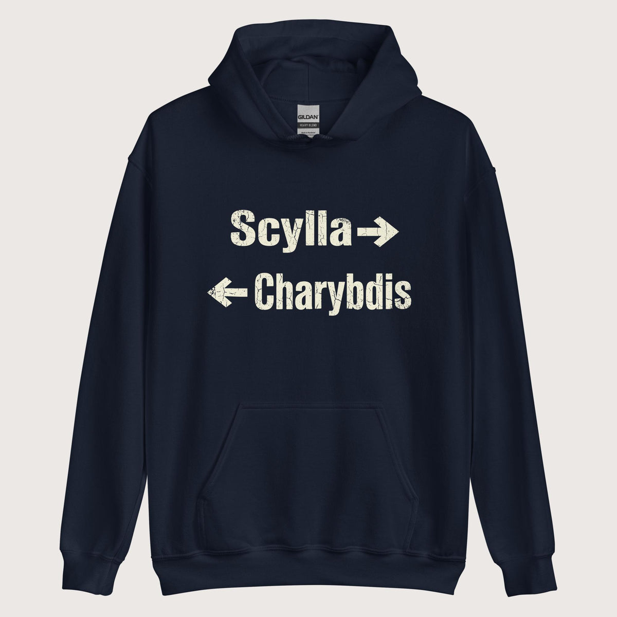 Navy Between Scylla and Charybdis Hoodie - history buff gift by HistoHead