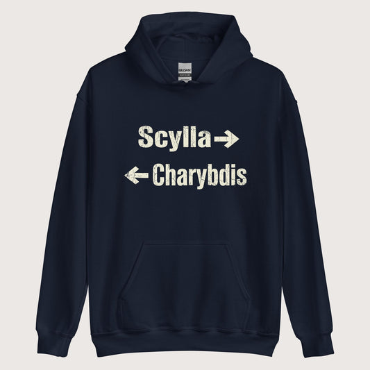 Navy Between Scylla and Charybdis Hoodie - history buff gift by HistoHead