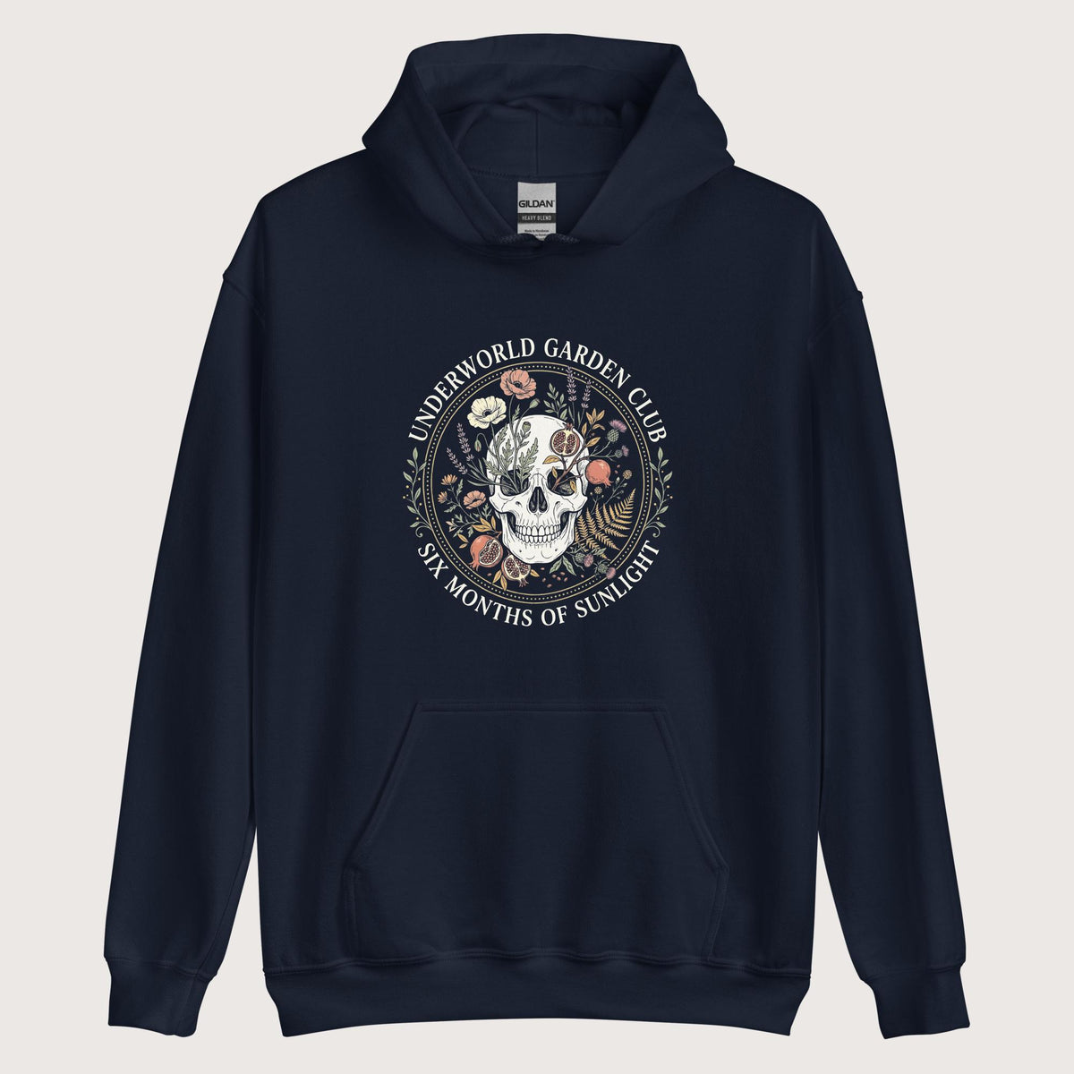 Navy Persephone Underworld Garden Club Hoodie - history buff gift by HistoHead