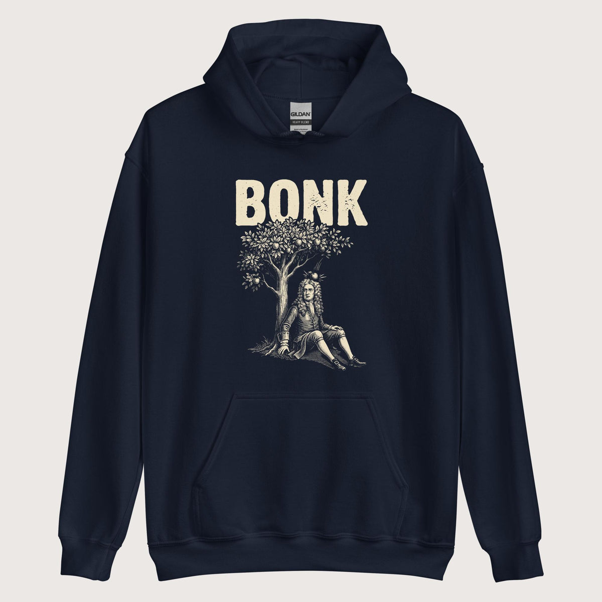 Navy Newton Bonk Hoodie - history buff gift by HistoHead