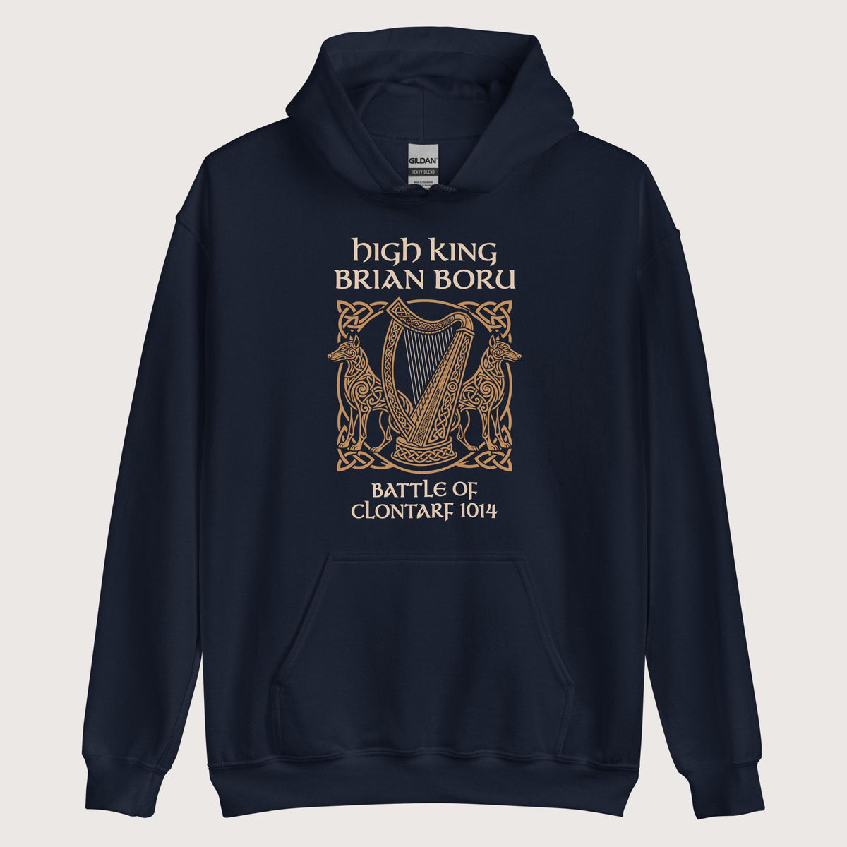 Navy Brian Boru Hoodie - history buff gift by HistoHead