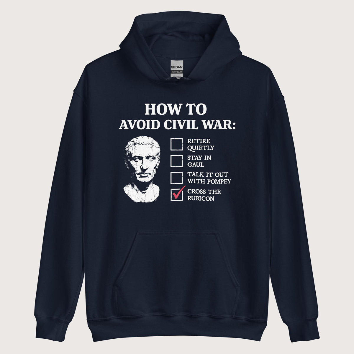 Navy Caesar's Peace Plan Hoodie - history buff gift by HistoHead