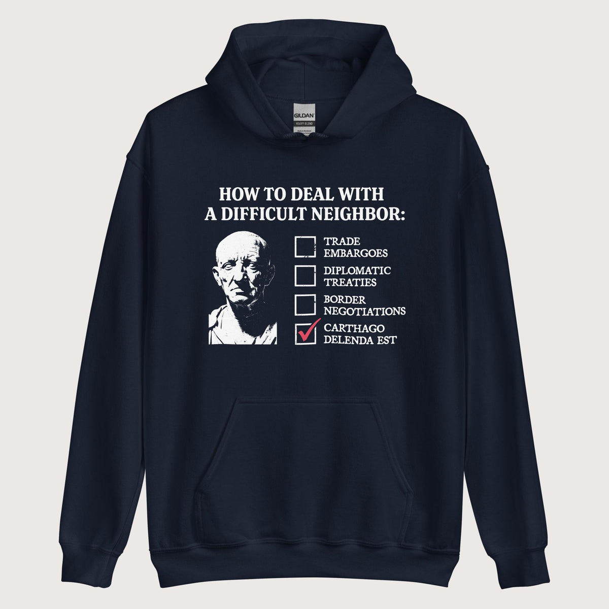 Navy Cato's Foreign Policy Hoodie - history buff gift by HistoHead