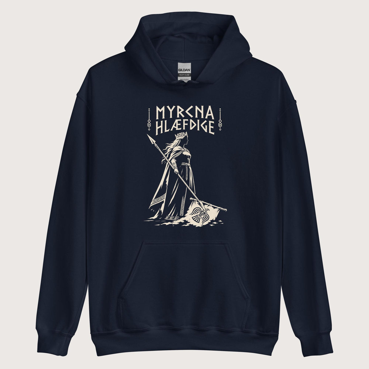 Navy Æthelflæd Myrcna Hlæfdige Hoodie - history buff gift by HistoHead
