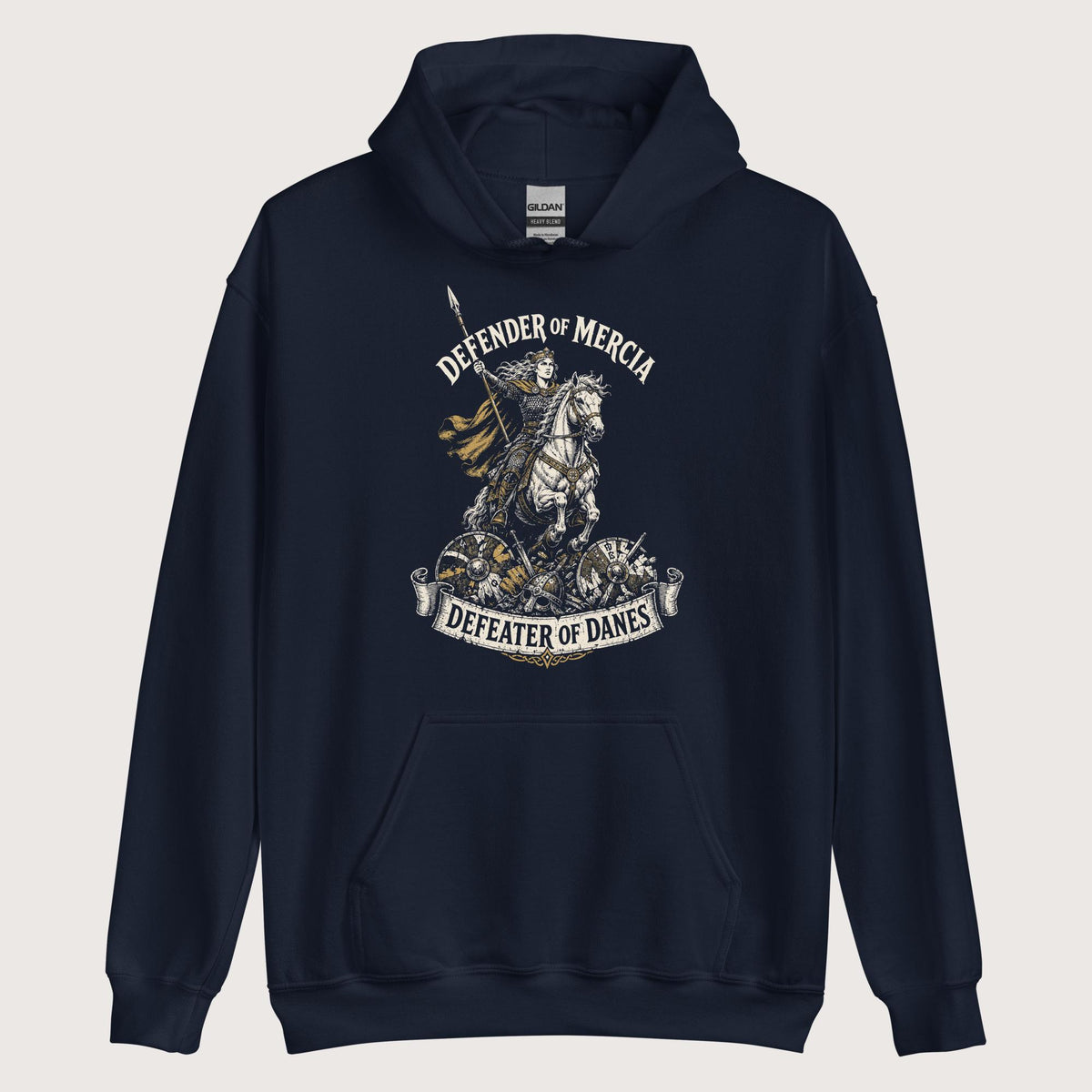 Navy Æthelflæd Defender of Mercia Hoodie - history buff gift by HistoHead
