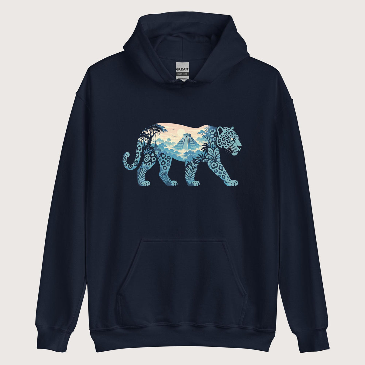Navy Mesoamerican Jaguar Hoodie - history buff gift by HistoHead