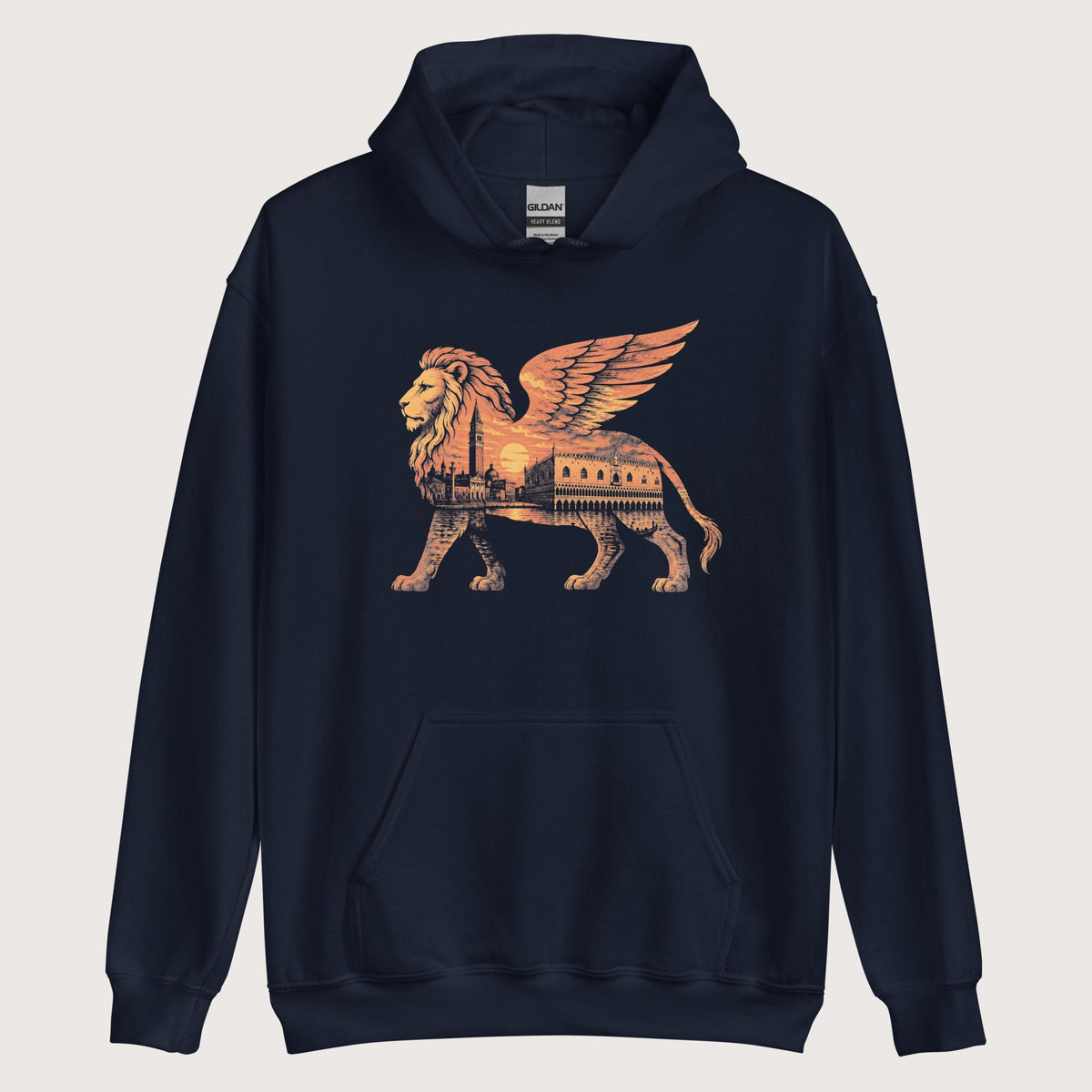 Navy Winged Lion of the Lagoon Hoodie - history buff gift by HistoHead