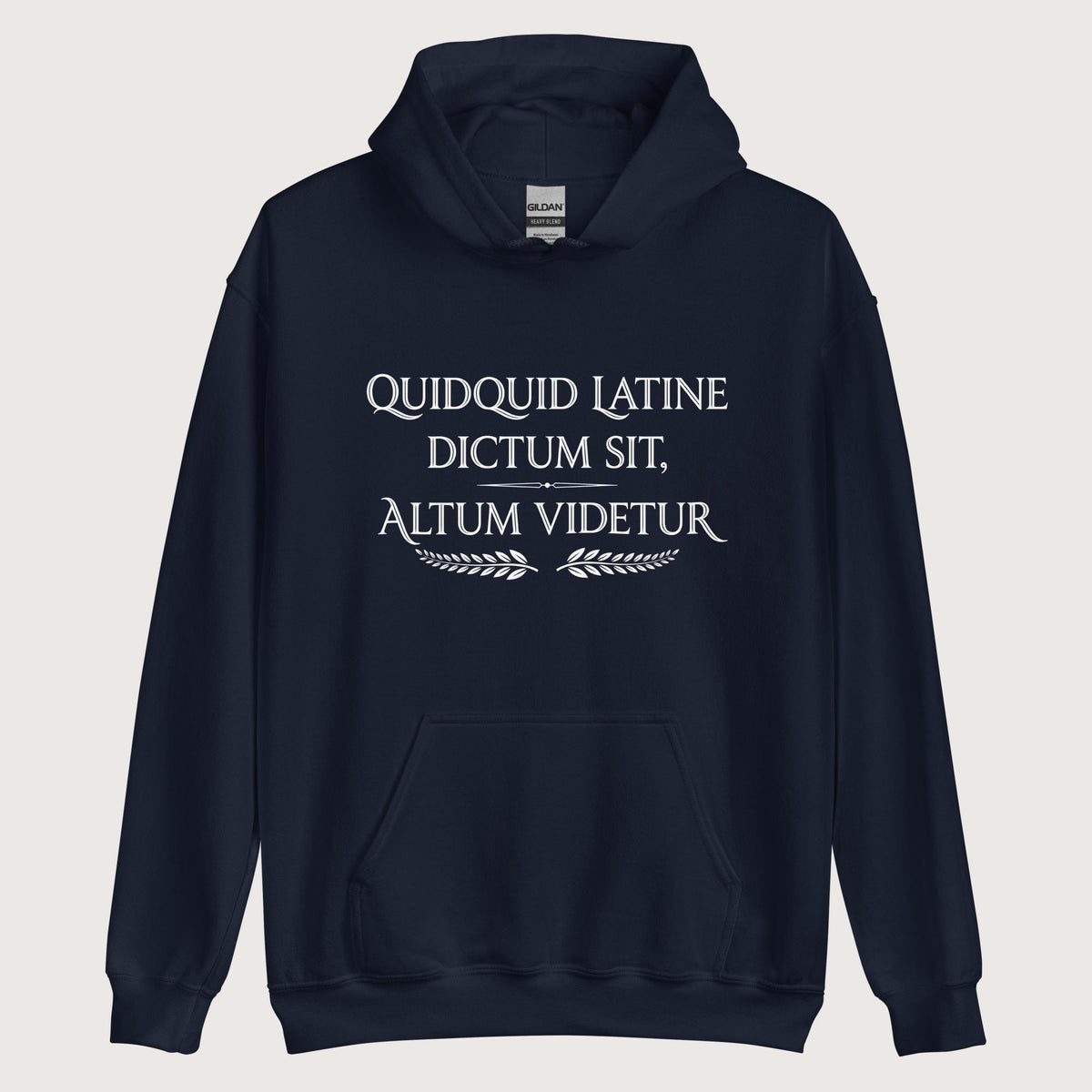 Navy Whatever Is Said in Latin Seems Deep Hoodie - history buff gift by HistoHead