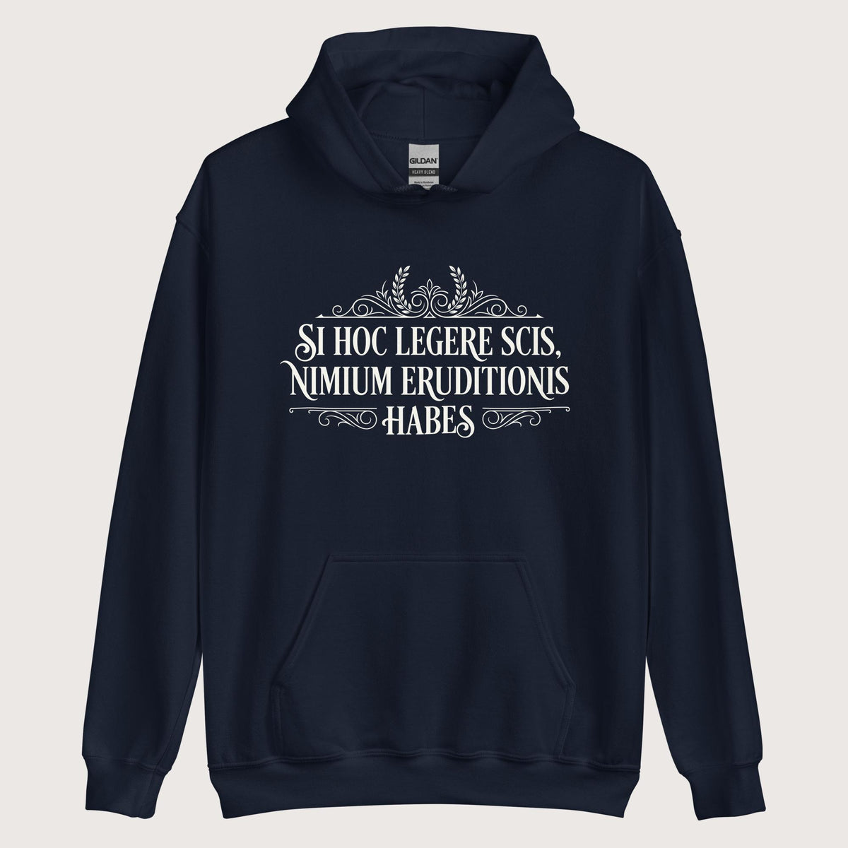 Navy If You Can Read This You Have Too Much Education in Latin Hoodie - history buff gift by HistoHead