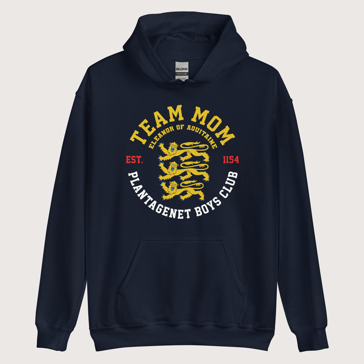 Navy Team Mom Eleanor of Aquitaine Hoodie - history buff gift by HistoHead