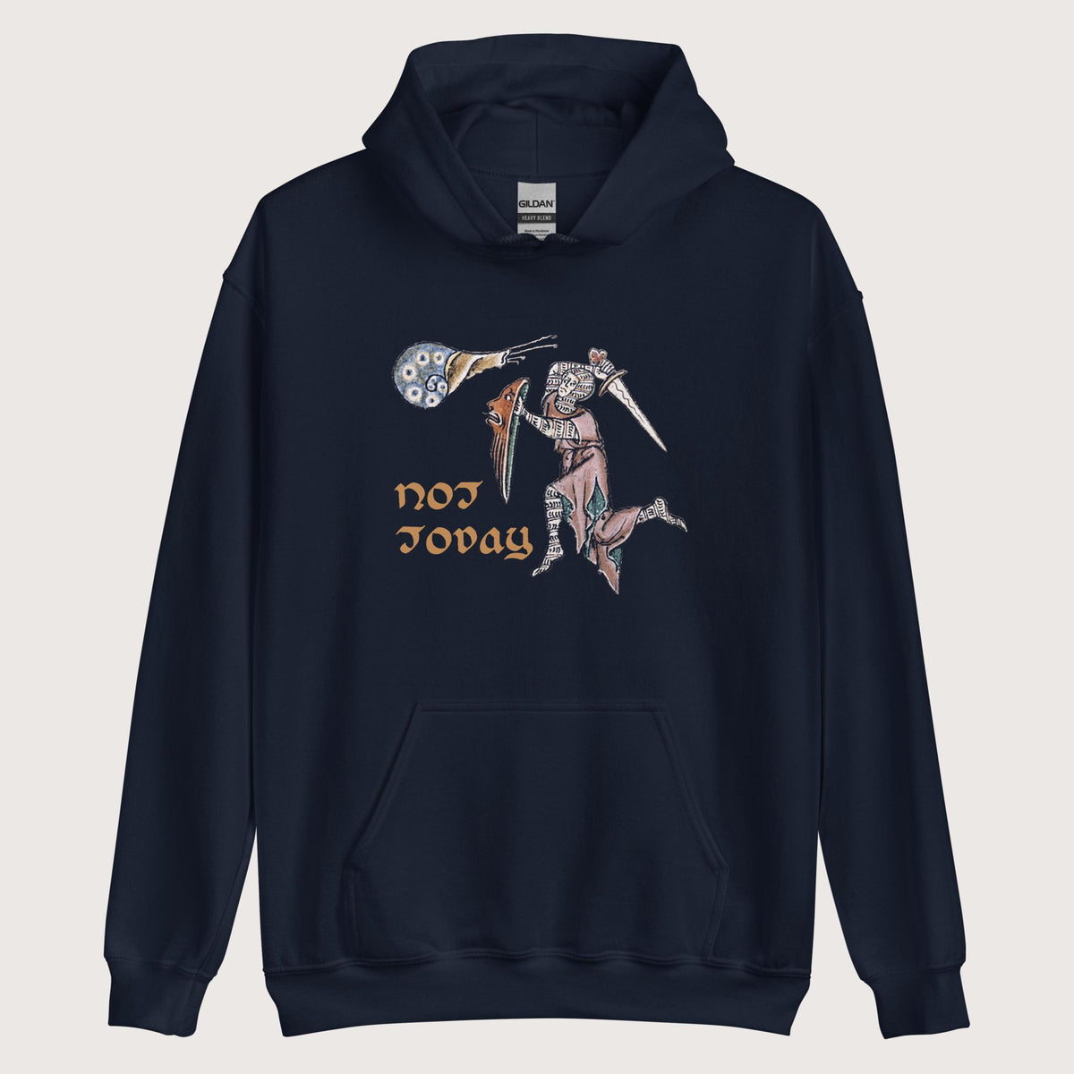 Navy Not Today Snail Hoodie - history buff gift by HistoHead