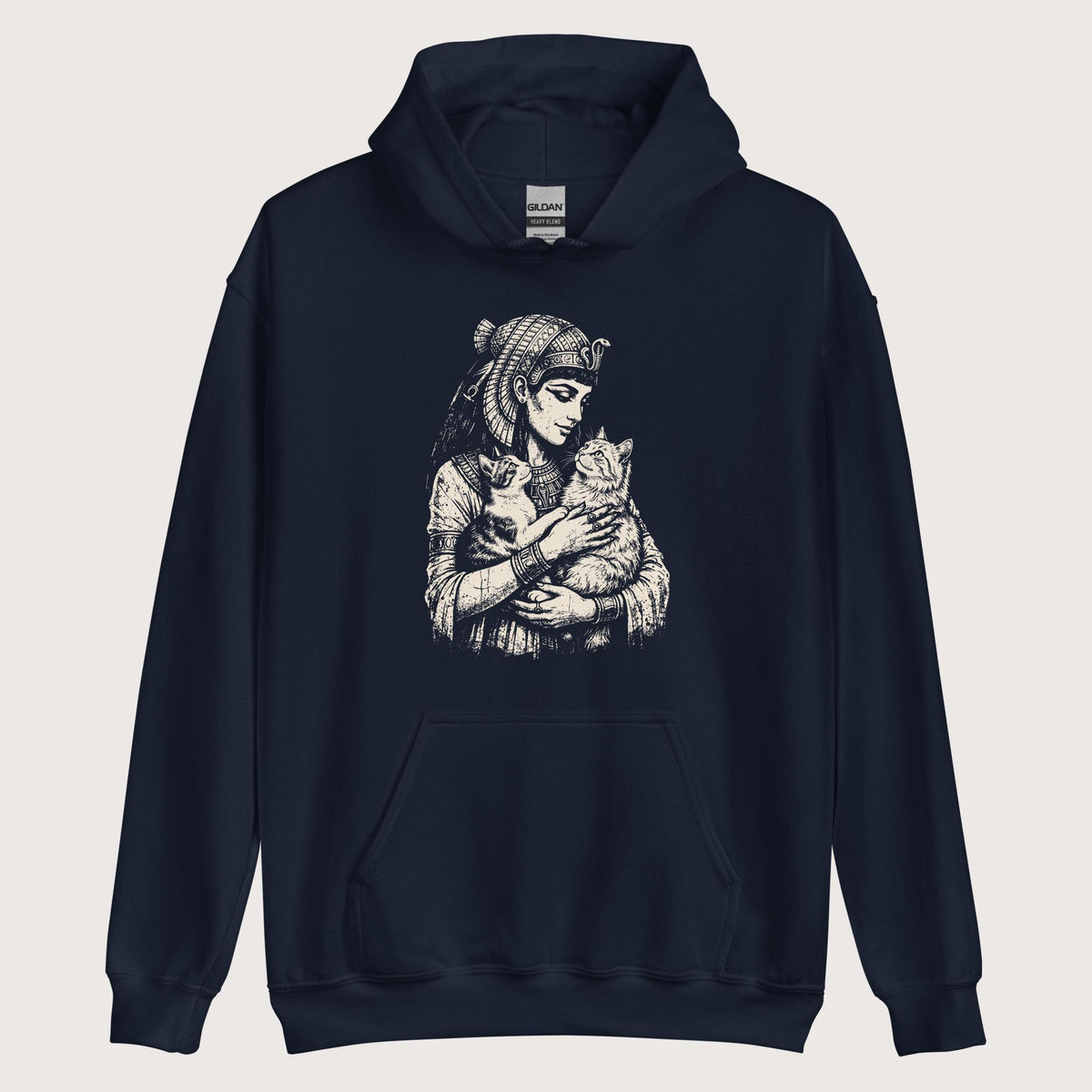 Navy Cleopatra's Cats Hoodie - history buff gift by HistoHead
