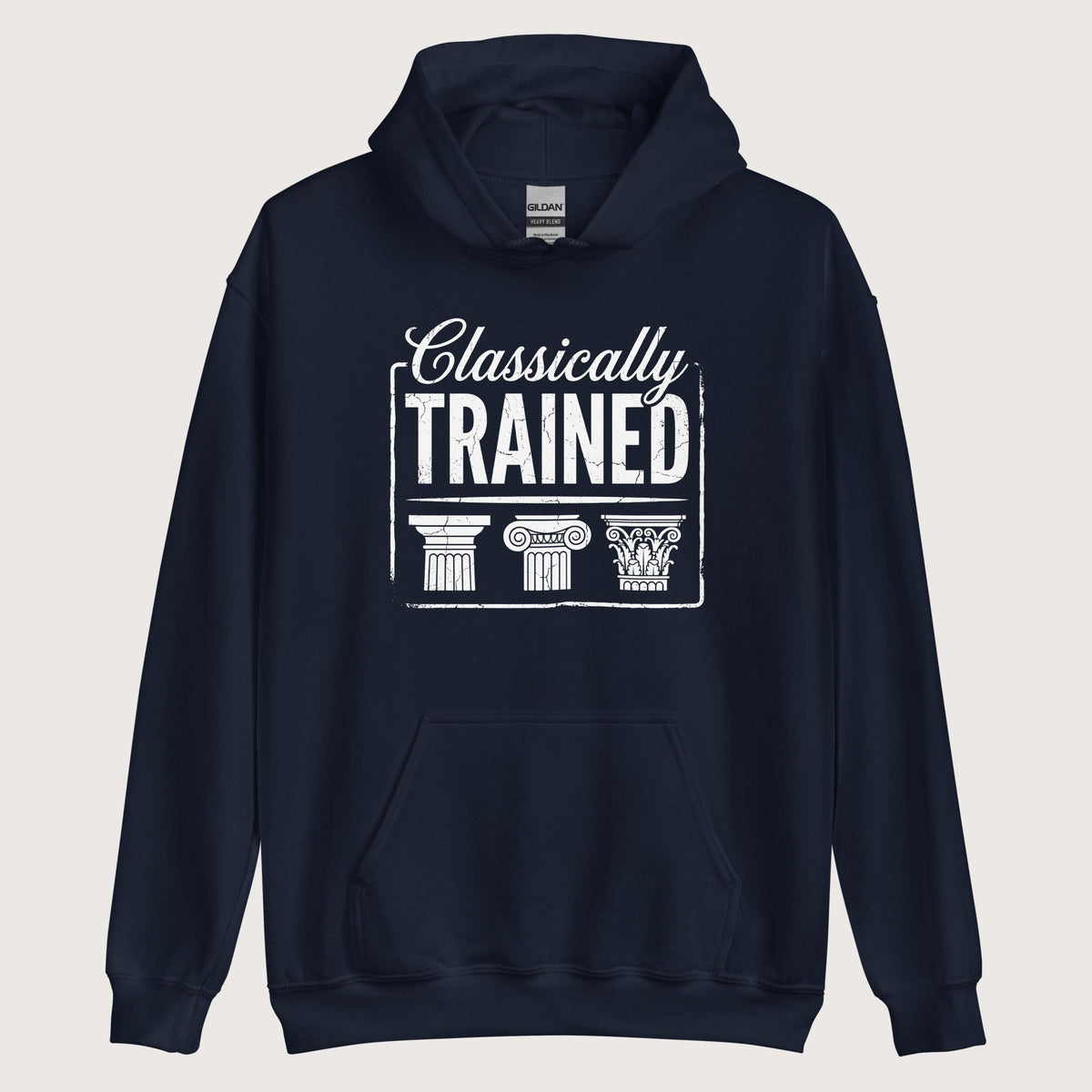 Navy Classically Trained Hoodie - history buff gift by HistoHead