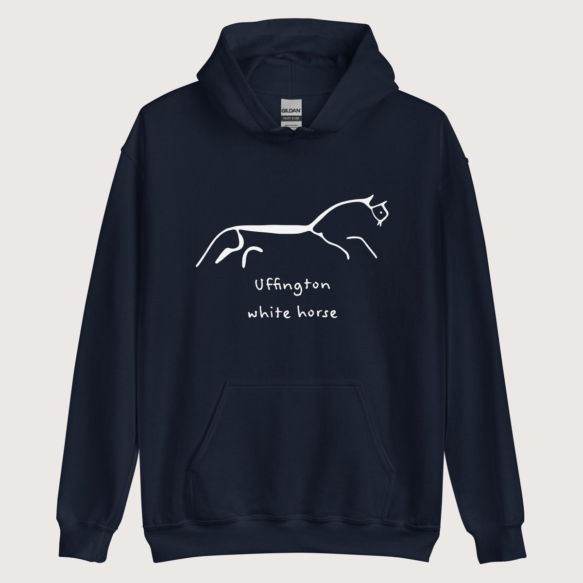 Navy Uffington White Horse Hoodie - history buff gift by HistoHead