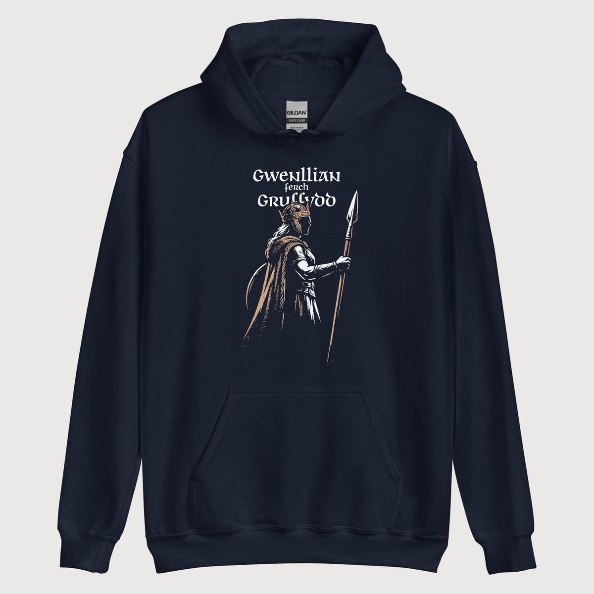 Navy Gwenllian ferch Gruffydd Hoodie - history buff gift by HistoHead