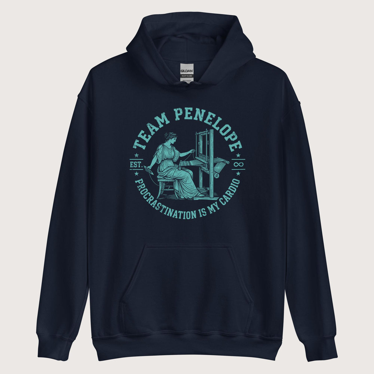 Navy Team Penelope Procrastination Hoodie - history buff gift by HistoHead