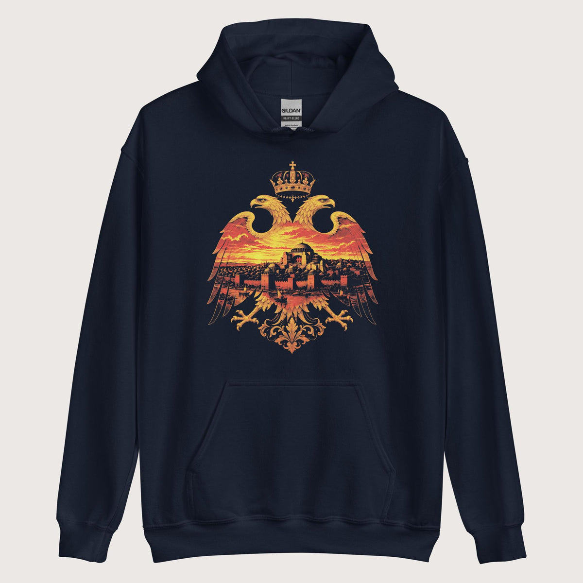Navy Constantinople Eagle Hoodie - history buff gift by HistoHead
