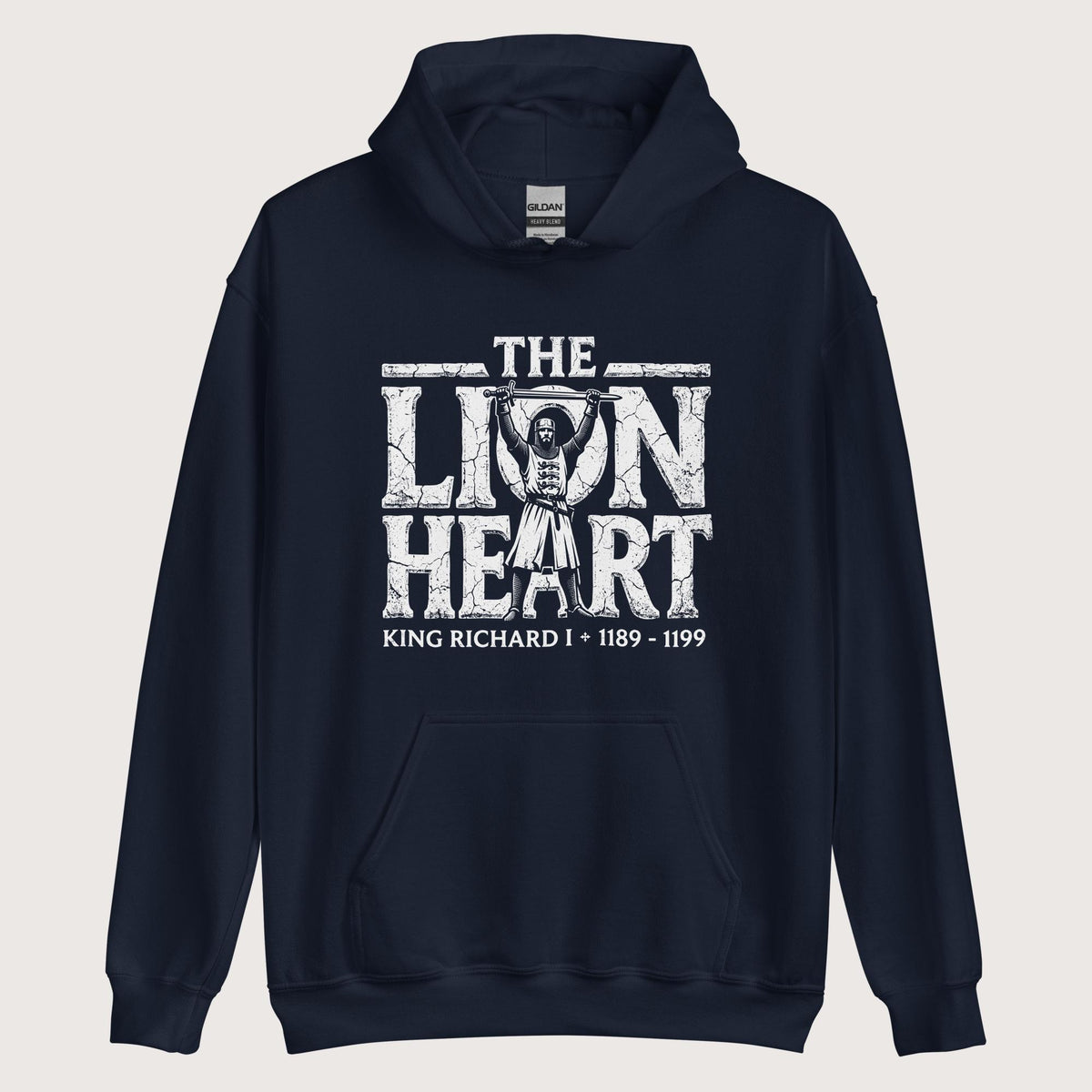 Navy Richard the Lionheart Hoodie - history buff gift by HistoHead