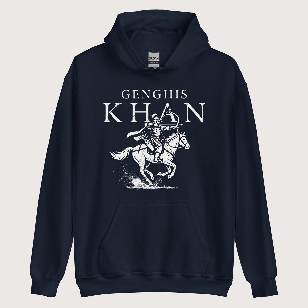 Navy Genghis Khan Hoodie - history buff gift by HistoHead