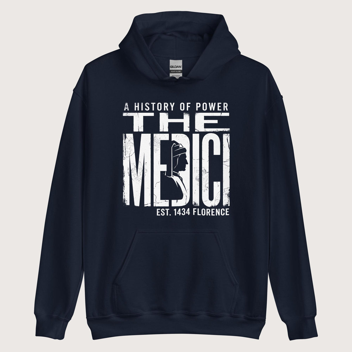 Navy The Medici Hoodie - history buff gift by HistoHead