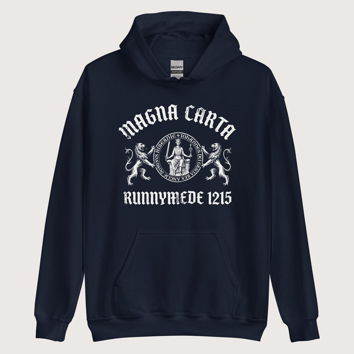 Navy Magna Carta King John Seal Hoodie - history buff gift by HistoHead