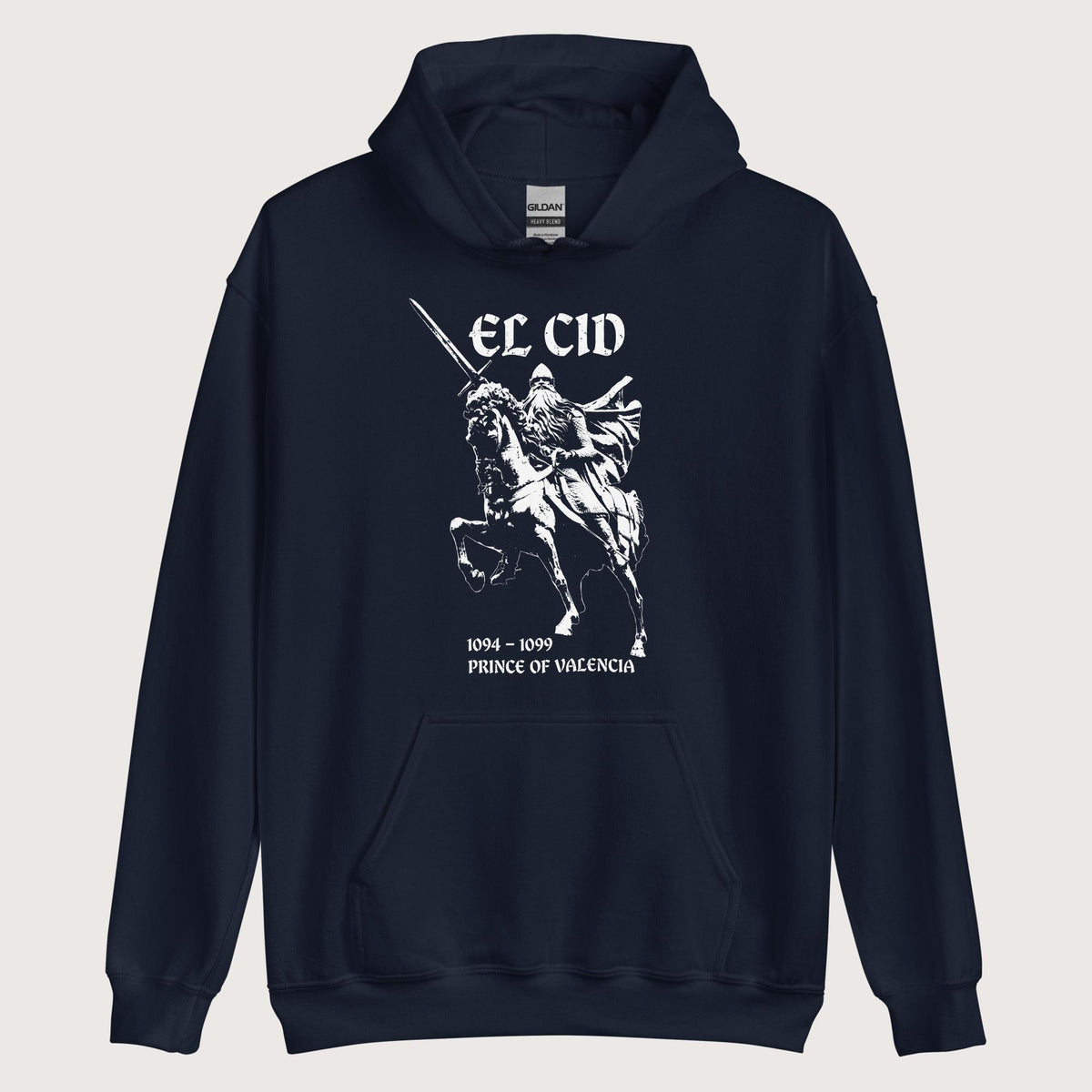 Navy El Cid Prince of Valencia Hoodie - history buff gift by HistoHead