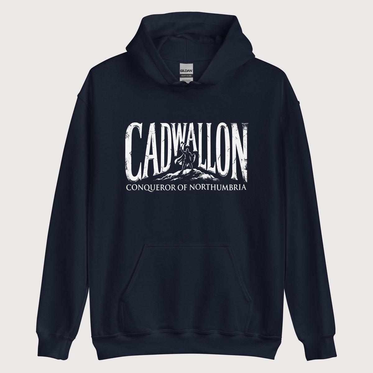 Navy Cadwallon Conqueror of Northumbria Hoodie - history buff gift by HistoHead