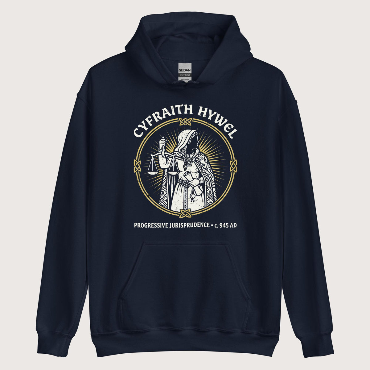 Navy Cyfraith Hywel Progressive Jurisprudence Hoodie - history buff gift by HistoHead