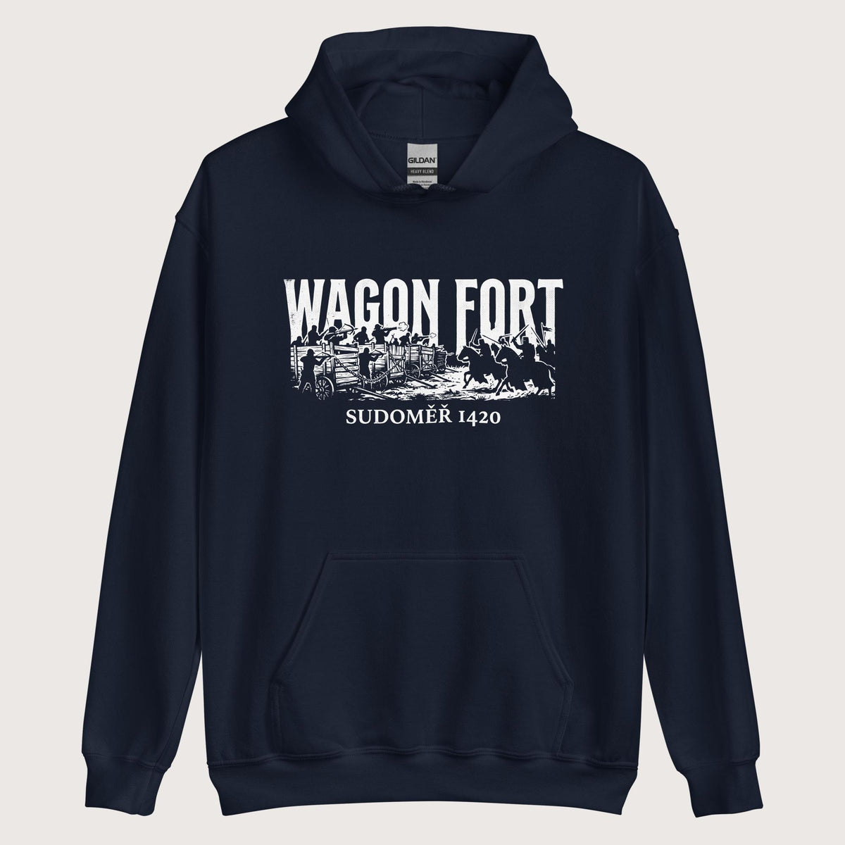 Navy Wagon Fort Battle of Sudoměř Hoodie - history buff gift by HistoHead