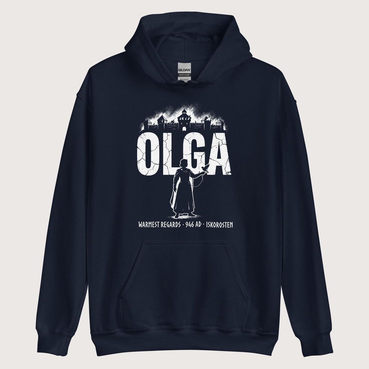 Navy Olga of Kiev Warmest Regards Hoodie - history buff gift by HistoHead
