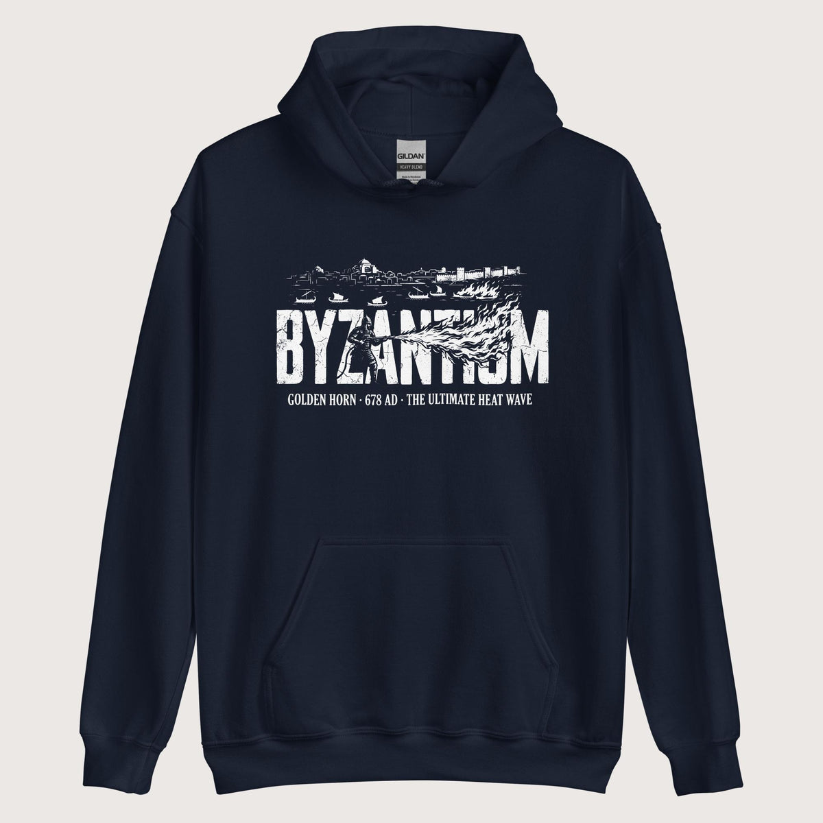 Navy Greek Fire 678 Hoodie - history buff gift by HistoHead