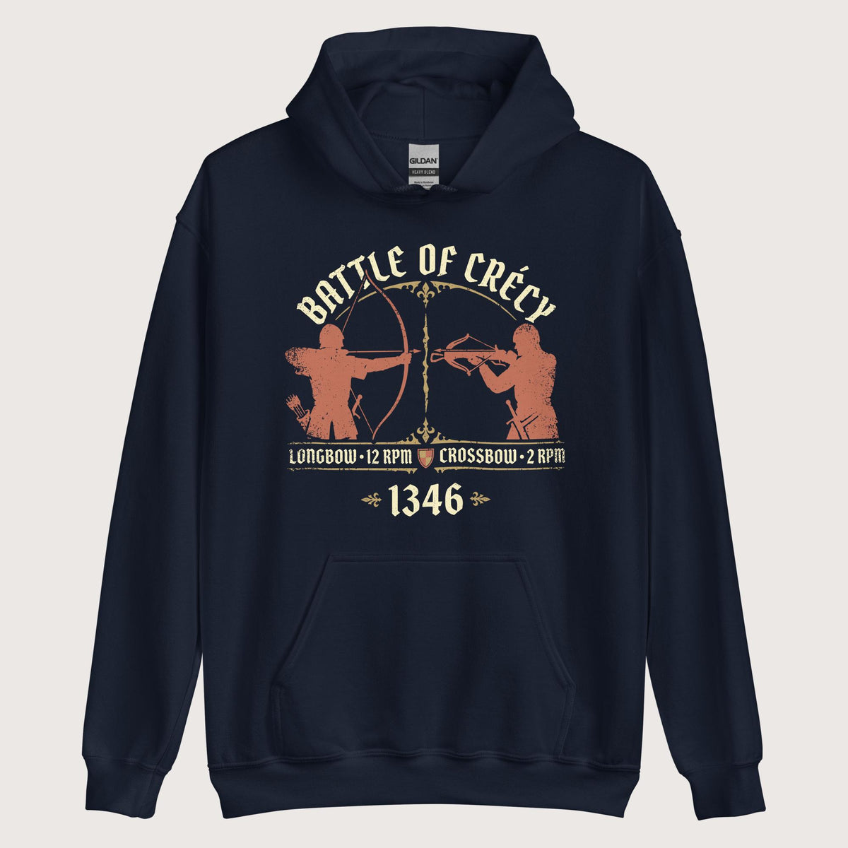 Navy Battle of Crecy 1346 Hoodie - history buff gift by HistoHead