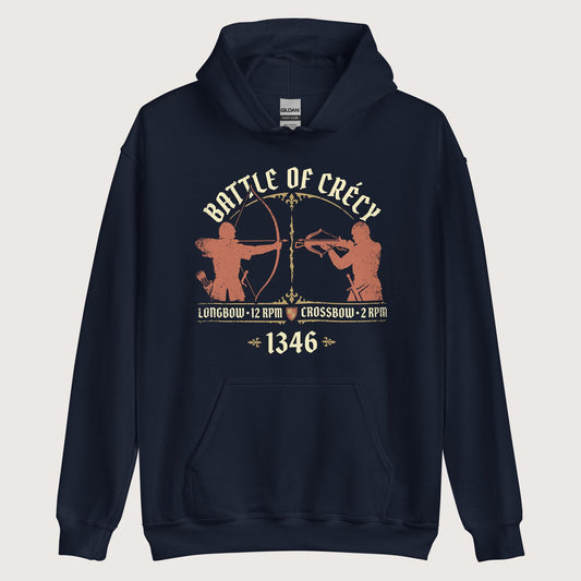 Navy Battle of Crecy 1346 Hoodie - history buff gift by HistoHead